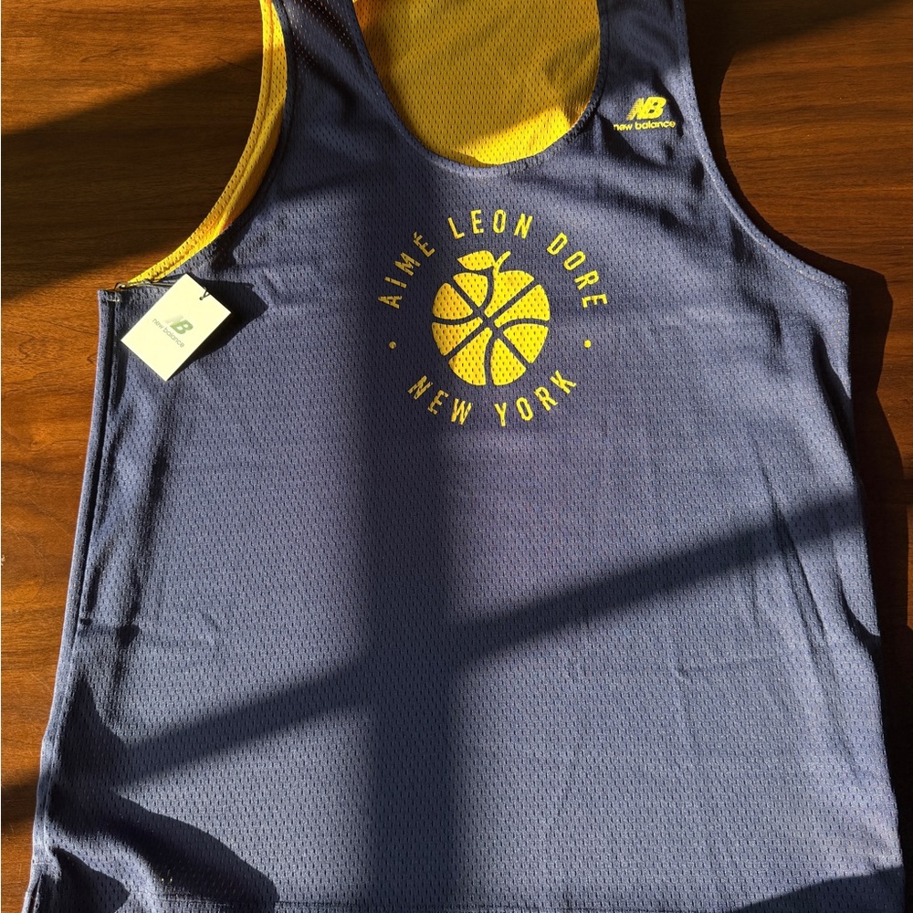 Aime Leon Dore x New Balance Blue and Yellow Perforated Tank